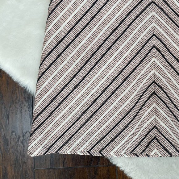 LOFT A-Line Skirt 8 Textured Stripe Peach Navy Blue Women's - Picture 3 of 11